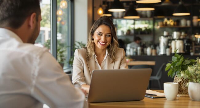 Professional building personal brand through authentic conversation without self-promotion tactics