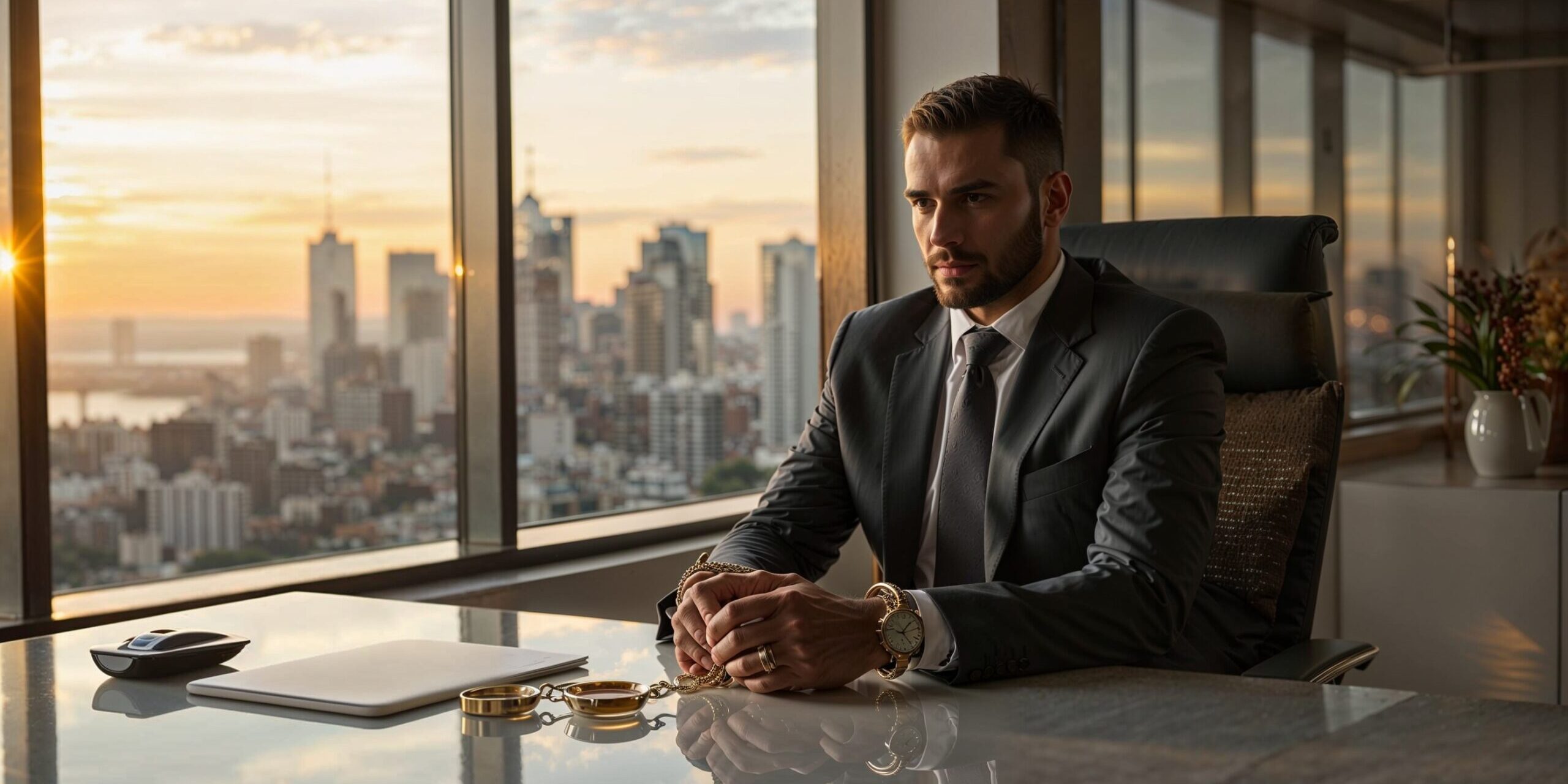 Golden handcuffs trapping corporate executive in high-paying job despite desire for freedom and entrepreneurship